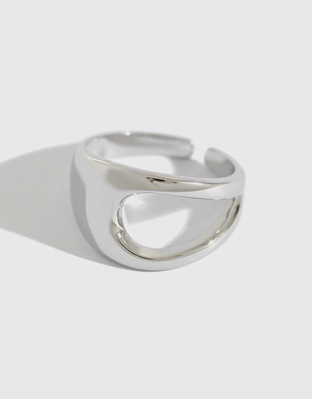 Clio Geometric Ring S925 Silver Classic Set Polished Surface
