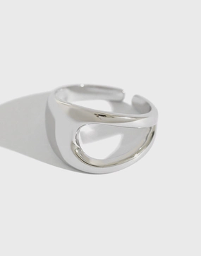 Clio Geometric Ring S925 Silver Classic Set Polished Surface