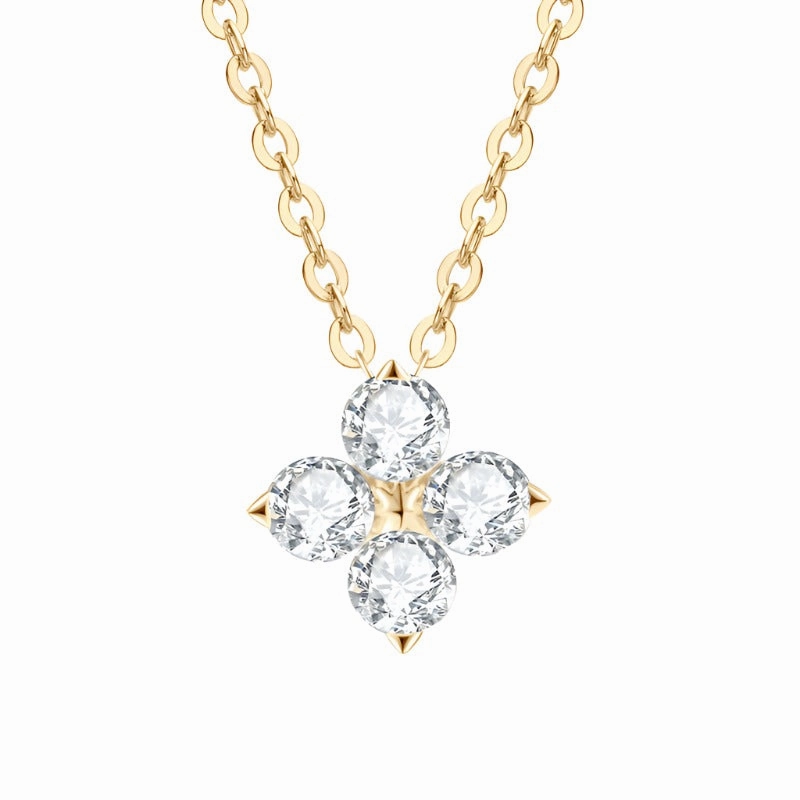 Bridal Touch Seasonal Mood Clover Diamond Pendant Necklace | S925 | Moissanite