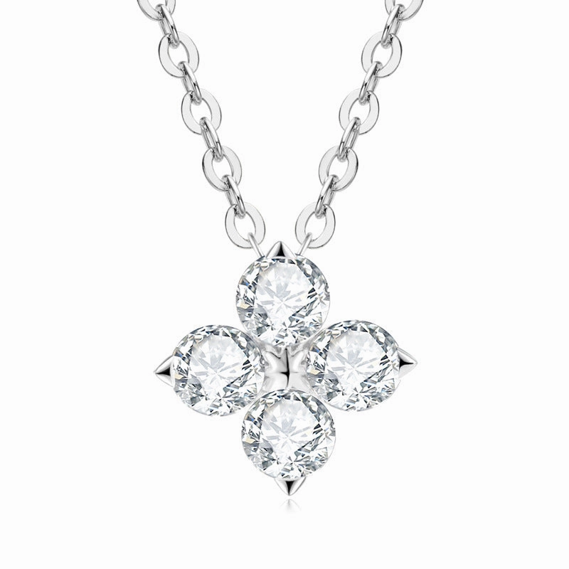 Clover Diamond Pendant Necklace | S925 | Moissanite Simple Ornament Unique Accent