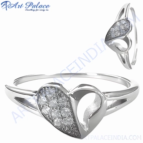 Stunning Indian Design 925 Silver Ring with Cubic Zirconia - Shop Now Formal Gathering