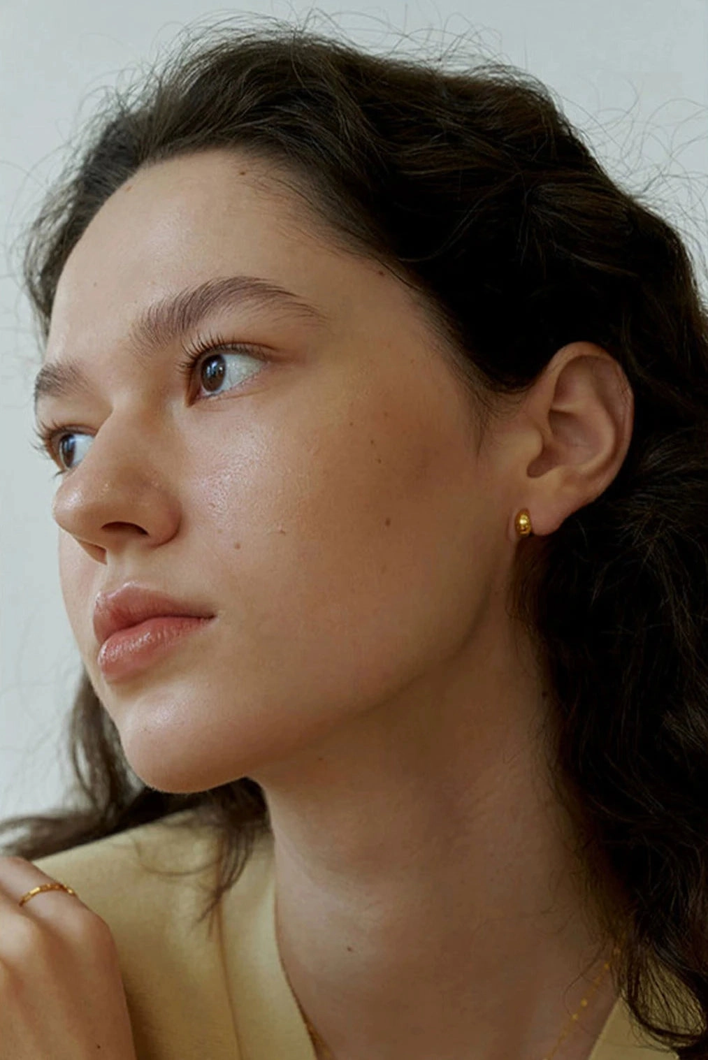 Dainty Puffed Hoop Earrings Gold/Silver Oversized Trinket Stylish Option