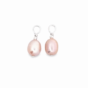 Rustic Accessory Holiday Trinket Sterling Silver Pink Freshwater Pearl Earring Charms