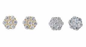 Triangular Accessory 8mm Diamond Cluster Earring Studs | S925 | Moissanite