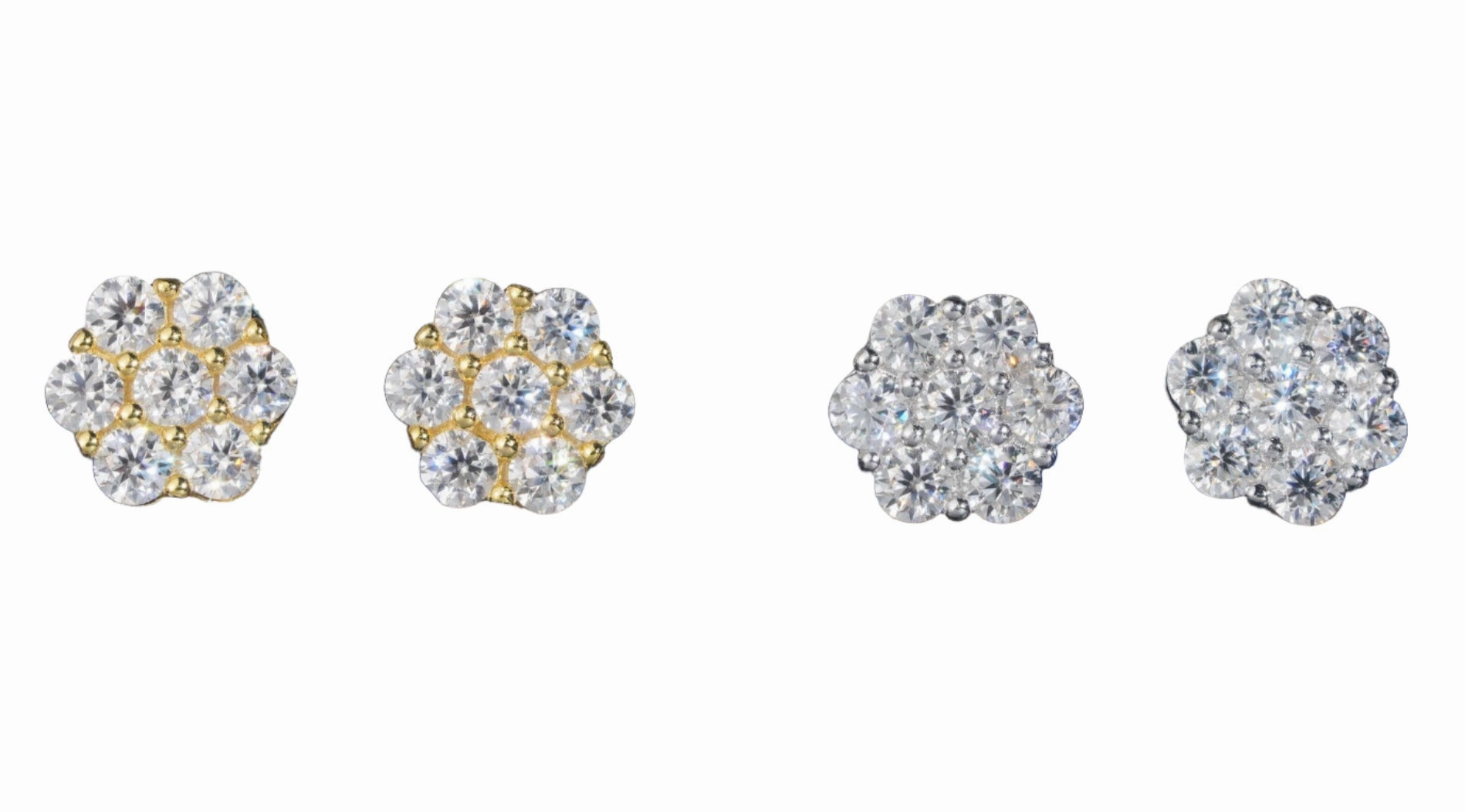 8mm Diamond Cluster Earring Studs | S925 | Moissanite Lightweight Embellishment Beautiful Creation