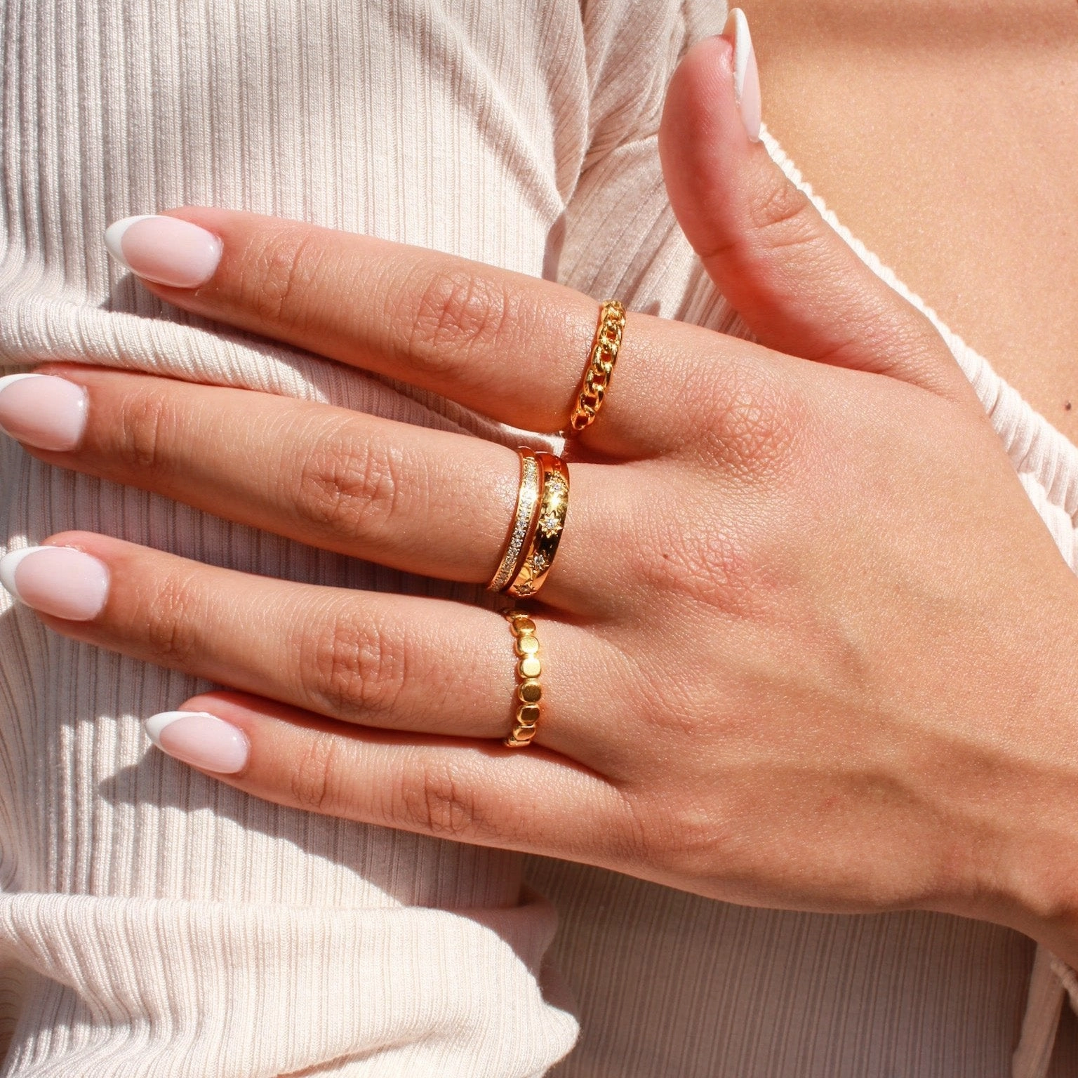 CUBANA CUBAN CHAIN LINK RING Evening Event