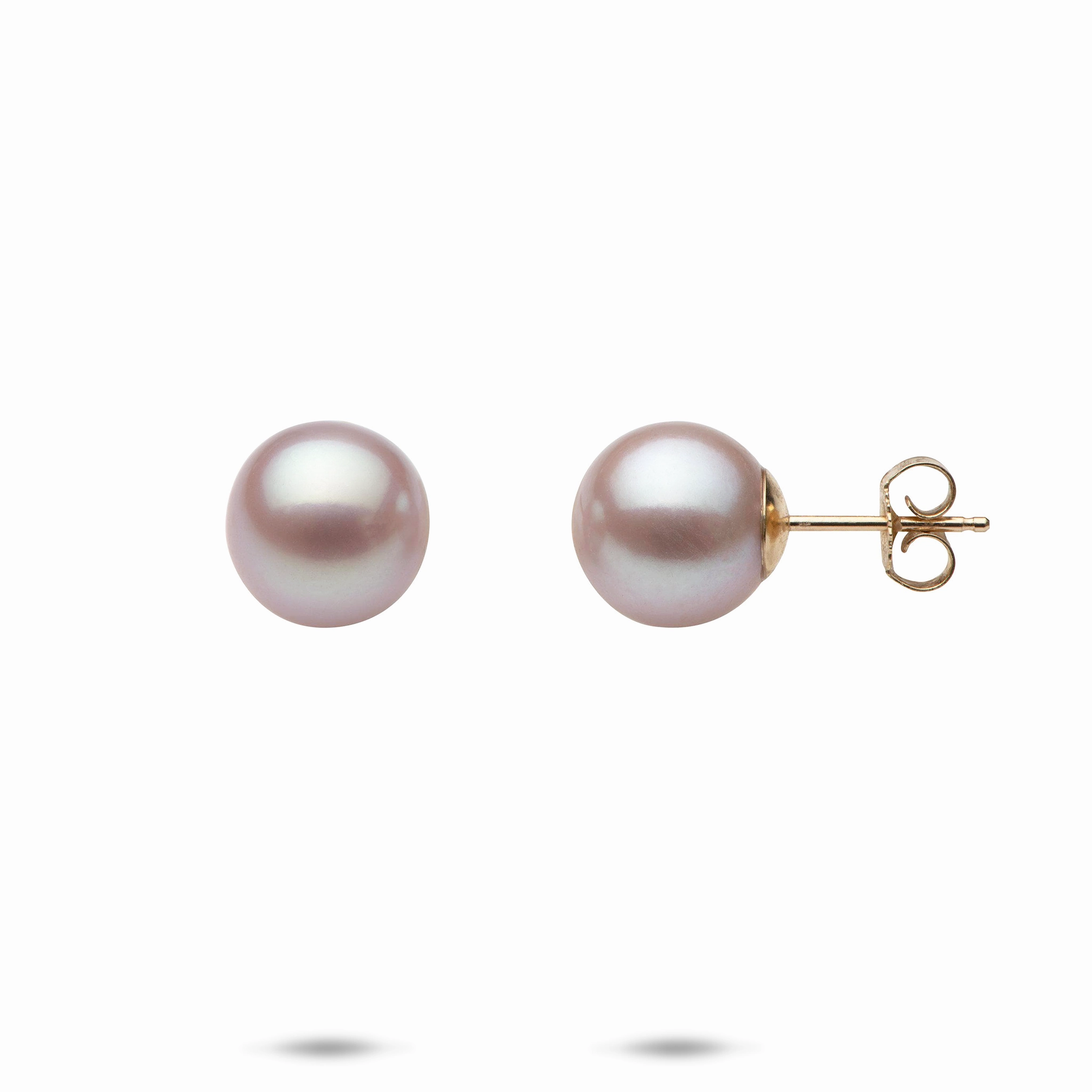 refined design Freshwater Natural Color Pearl Earrings in Gold - 9-10mm