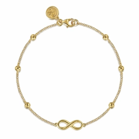 Gain Charm 14K Yellow Gold Bujukan Chain Bracelet with Infinity Station
