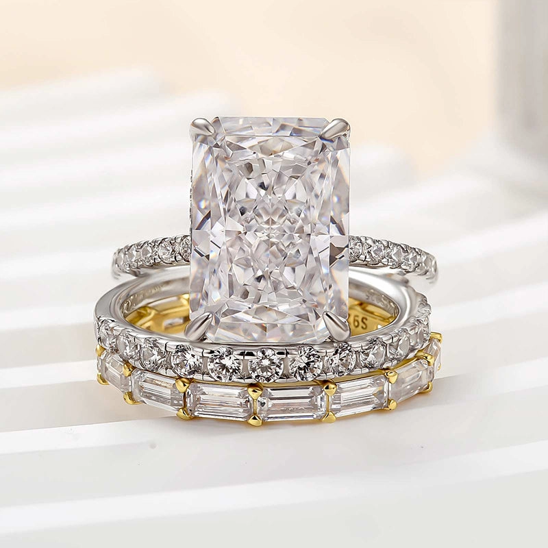 family event Layer Ready Louily Timeless 3PCS Radiant Cut Wedding Ring Set