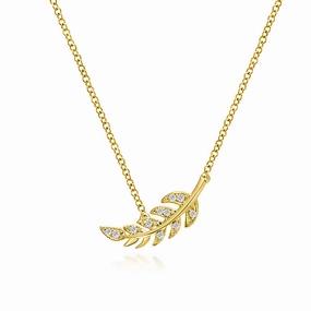 Refined Detailing Couture Botanical Foliage Lab Grown Diamond Necklace