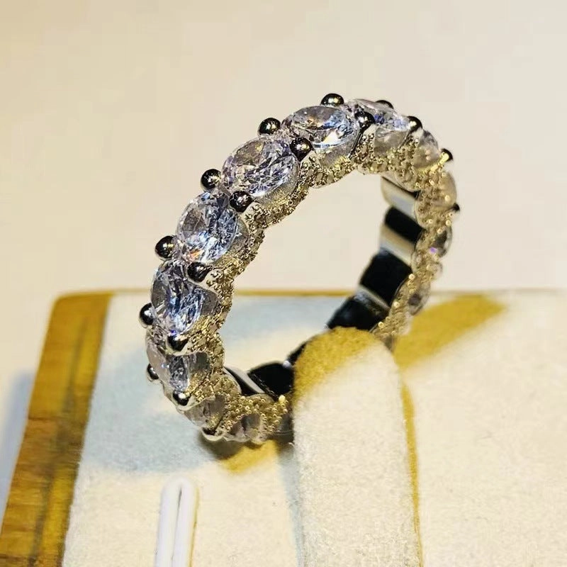 Diamond Row Ring Band | S925 | CZ Glistening Finish