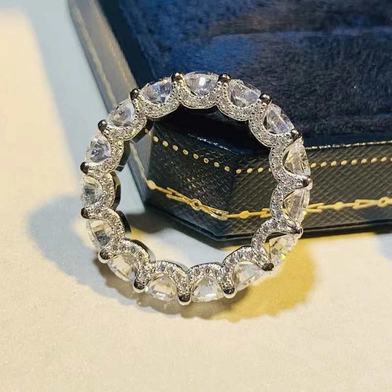 Stylish Set Diamond Row Ring Band | S925 | CZ