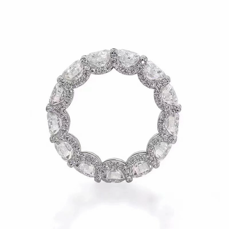 Diamond Row Ring Band | S925 | CZ Accent Style