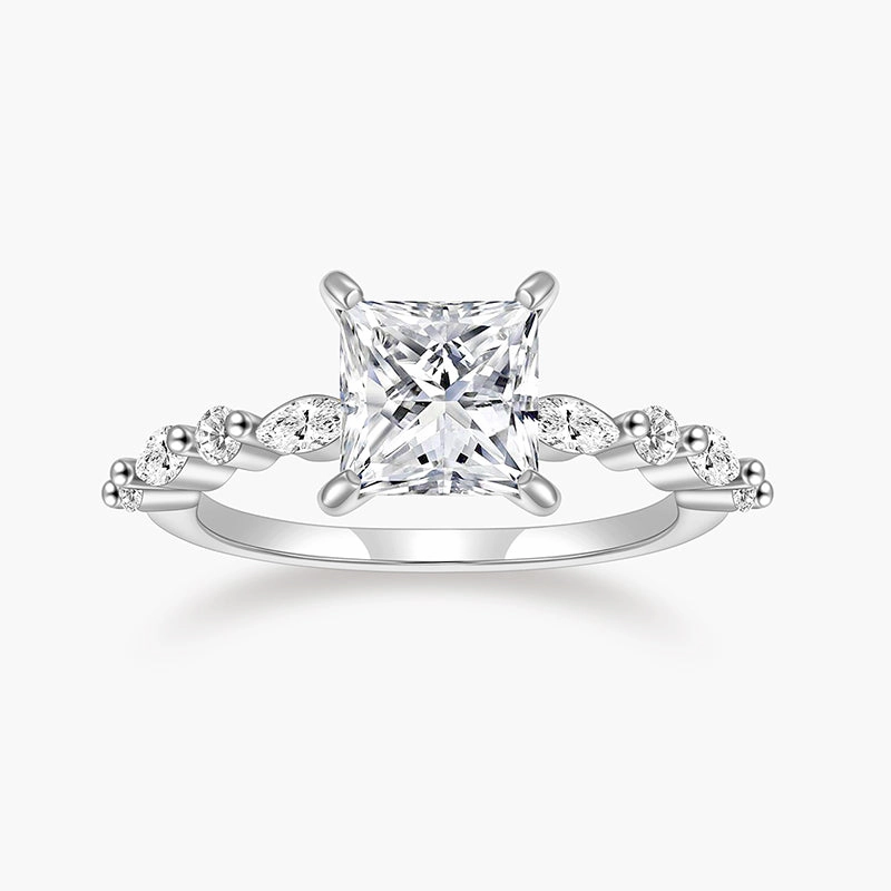 Holiday Present 2CT Princess Cut CZ Engagement Ring in 925 Sterling Silver