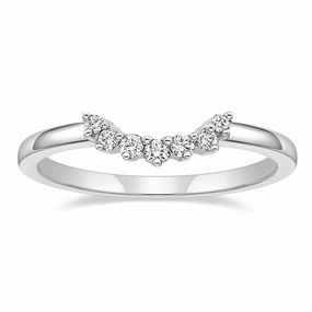 Stunning Style Ethereal Accent Crown and Round Cut Stackable CZ Curved Engagement Rings