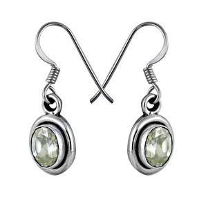 Chic Creation Cubic Zirconia Gemstone Silver Hook Earrings | Pretty CZ 925 Silver Earrings