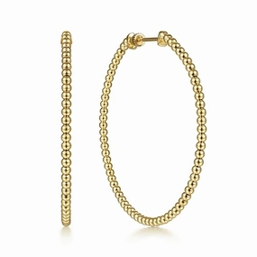 14K Yellow Gold Bujukan Classic Hoop Earrings - 60mm Social Ornament