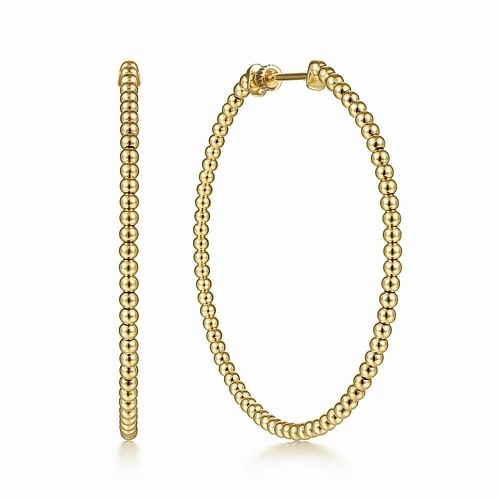 14K Yellow Gold Bujukan Classic Hoop Earrings - 60mm Social Ornament