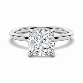 Cushion Cut Solitaire Moissanite Engagement Ring With Hidden Halo Gentle Radiance Seasonal Pick