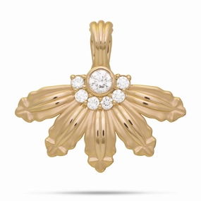 Refined Look Mountain Naupaka Pendant in Gold with Lab Grown Diamonds - 40mm