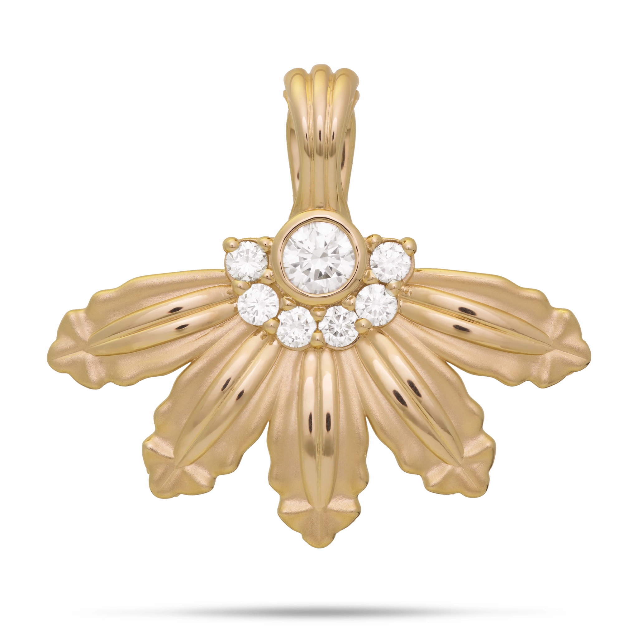 Refined Look Mountain Naupaka Pendant in Gold with Lab Grown Diamonds - 40mm