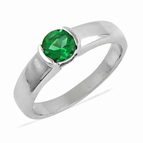 Contemporary Token Luxury Statement Charming Green Cubic Zirconia Gemstone 925 Silver Ring - Elegant Jewelry for Women
