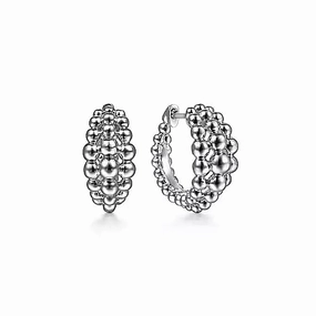 925 Sterling Silver Bujukan Huggie Earrings Decorative Must-Have