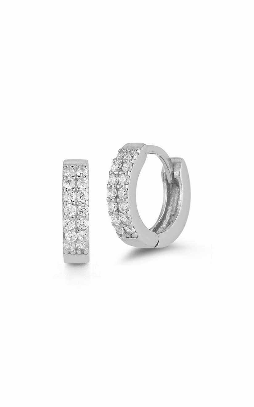 Glossy Touch Charming Edge CZ Mini Huggie Earring