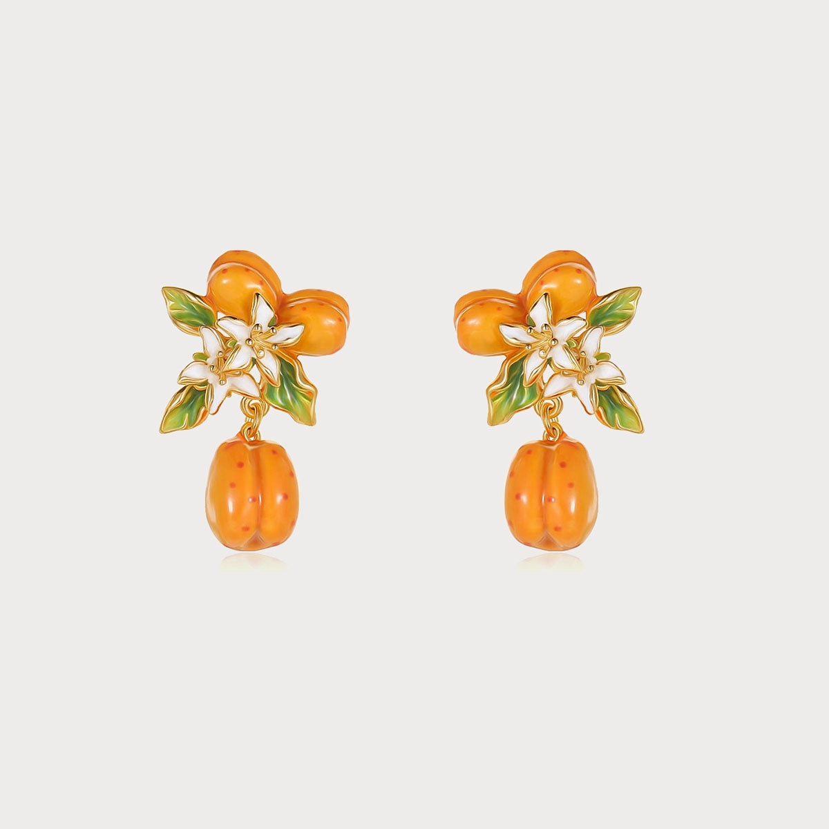 Dazzling Glow Timeless Jewelry Golden Plum Flower Earrings