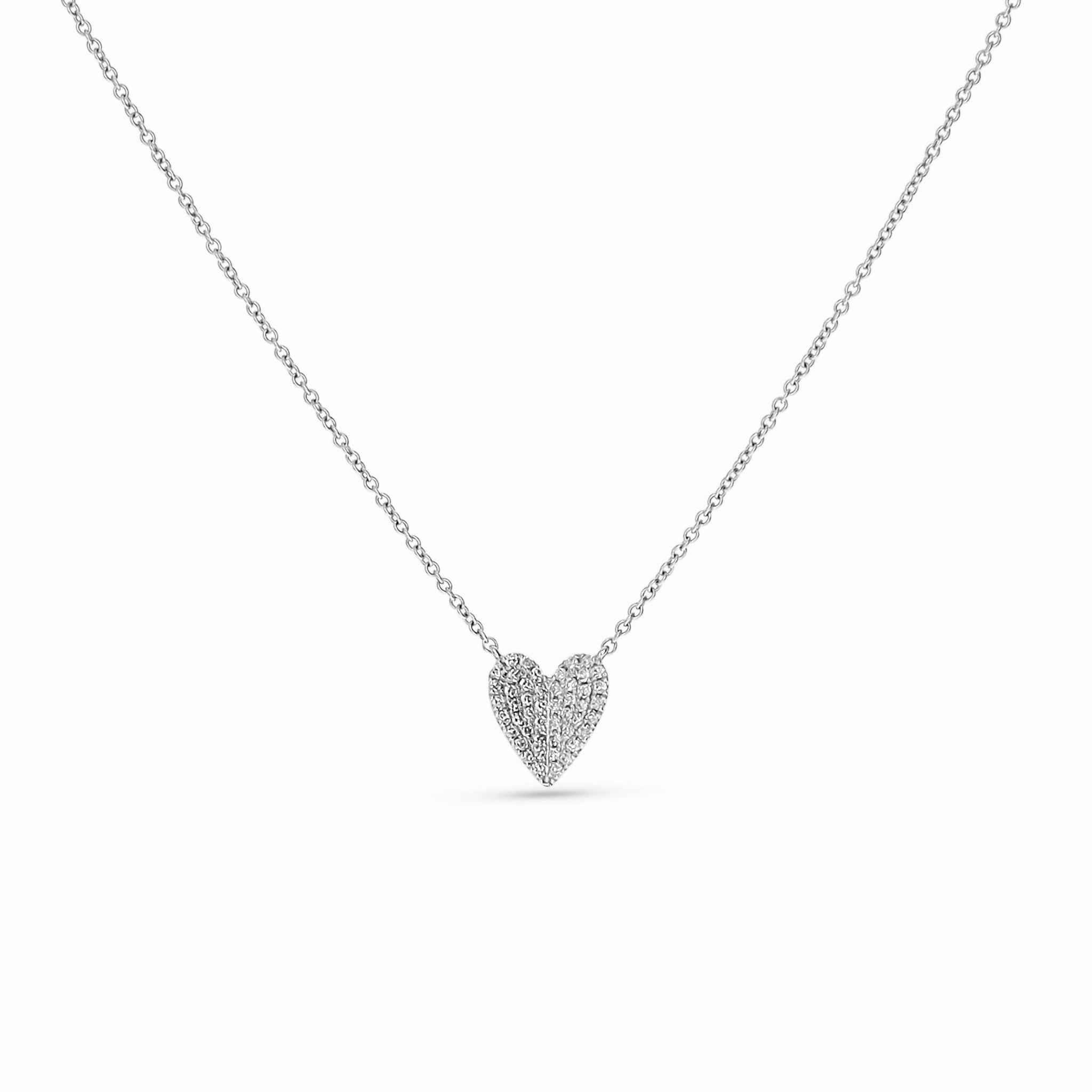 fashion charm Everyday Feature Folded Diamond Heart Necklace