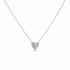 fashion charm Everyday Feature Folded Diamond Heart Necklace