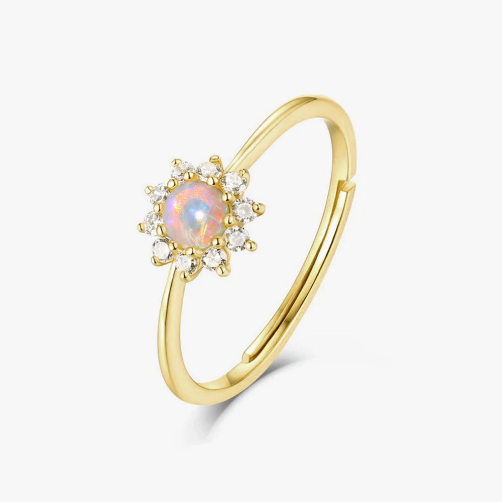 Sunflower Opal Open Ring Unique Accent