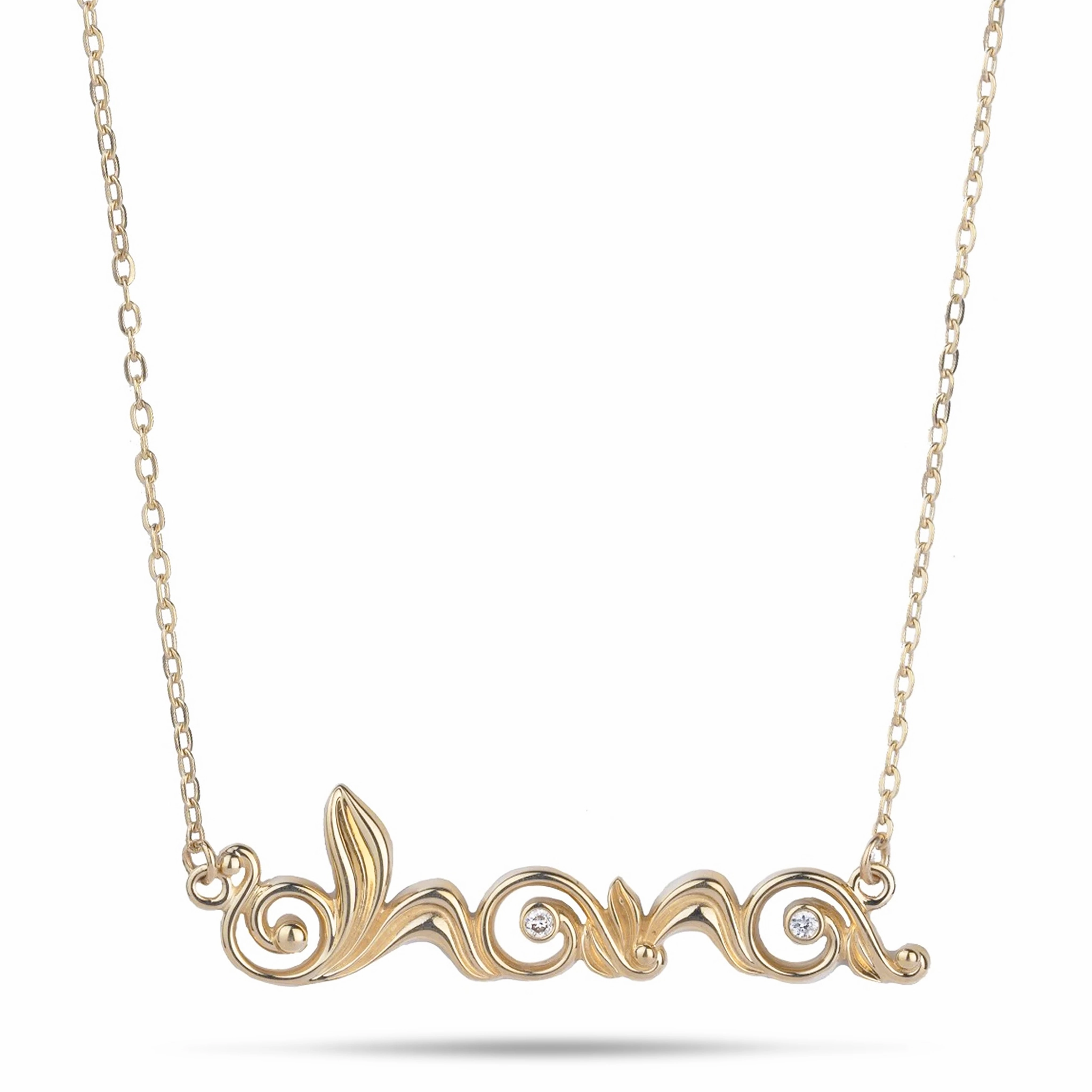 16-18" Adjustable Living Heirloom ?Ohana Necklace in Gold with Diamond Romantic Style Sparkle Touch