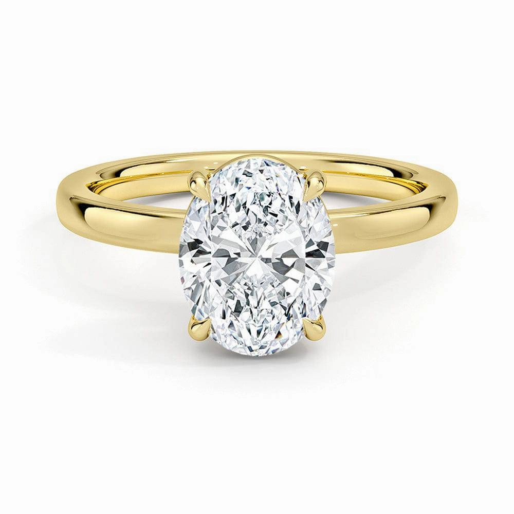 Impressive Finish Classic Solitaire Oval Cut Moissanite Engagement Ring