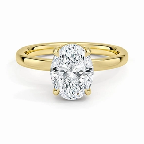 Impressive Finish Classic Solitaire Oval Cut Moissanite Engagement Ring