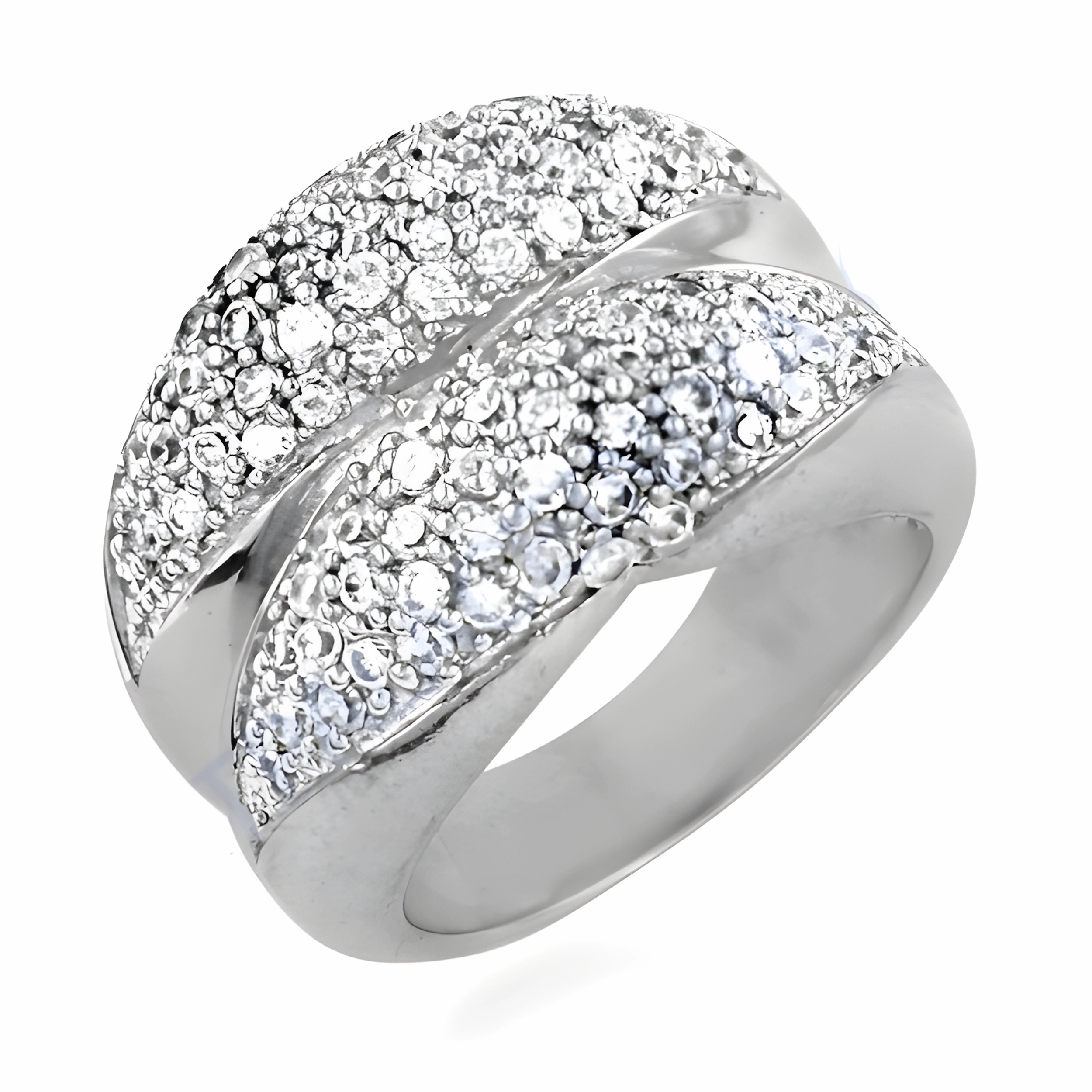 Wipe Clean Dazzling Cubic Zirconia Gemstone 925 Silver Ring - Elegant Jewelry for Every Occasion