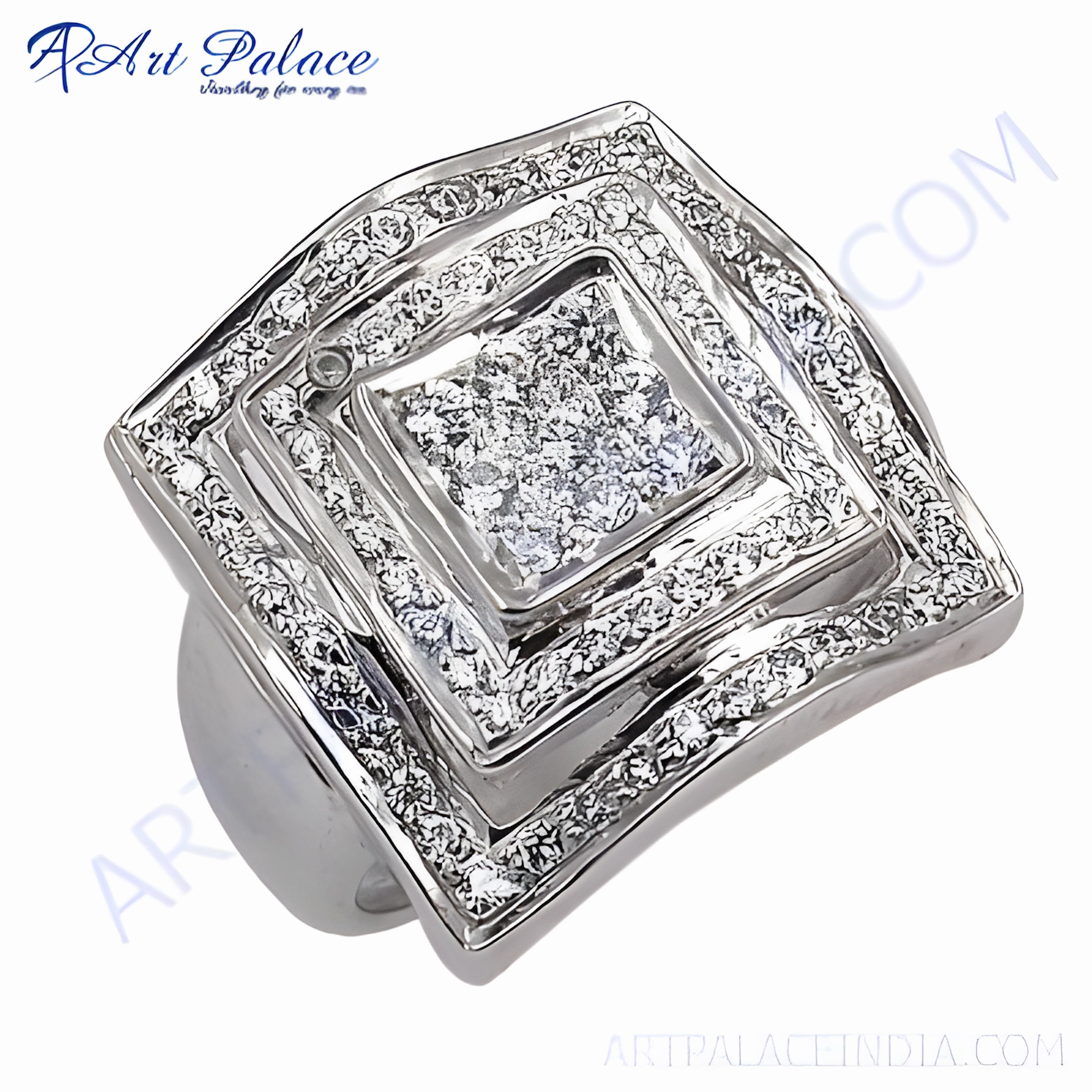 Dazzling Cubic Zirconia Silver Ring - New Arrival Attractive CZ Rings Traditional Memento Edwardian Style