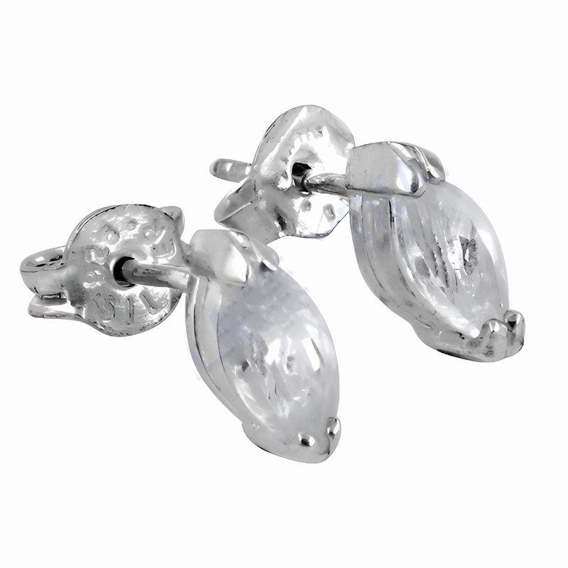 Sparkling Product Lovely Accessory Charming Cubic Zirconia Gemstone Silver Stud Earrings - Elegant & Affordable Jewelry