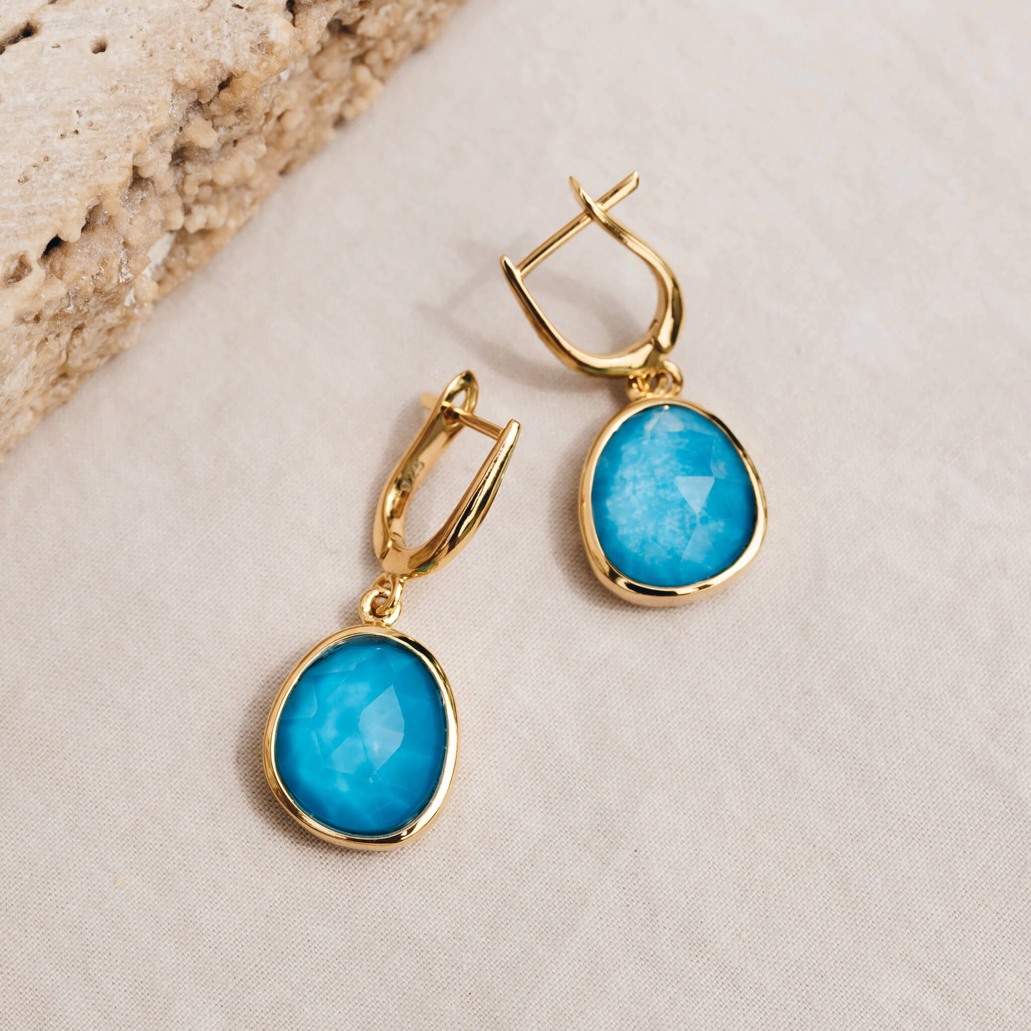 Luxurious Selection Delicate Choice Amalfi Blue Statement Earrings - Serendipity