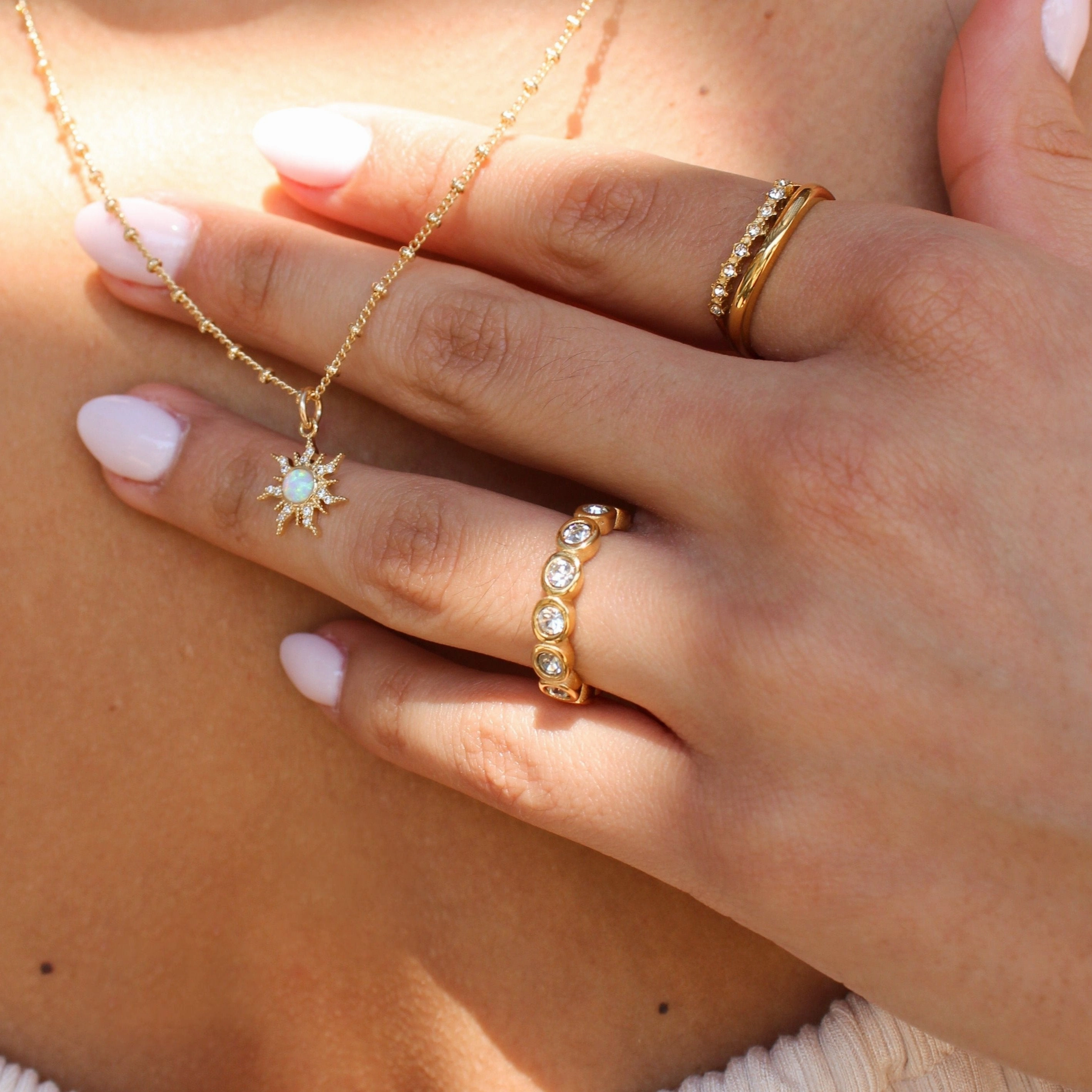 Delicate Creation Size Flexible FALLON CZ DIAMOND ETERNITY RING