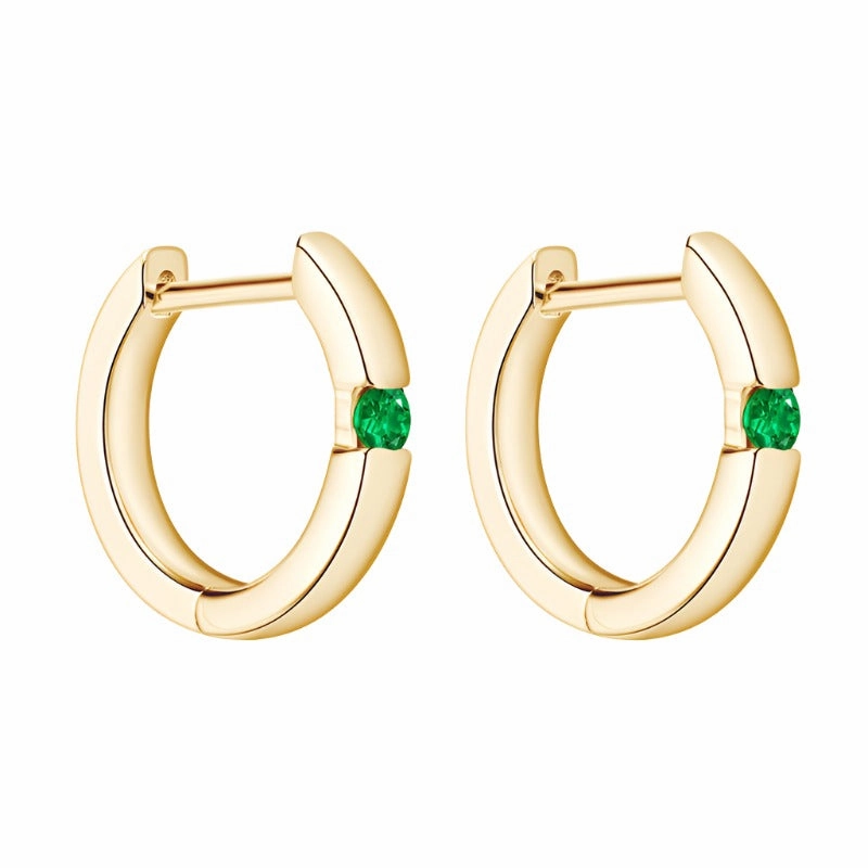 Emerald Hoop Earrings | S925 Celebration Ready