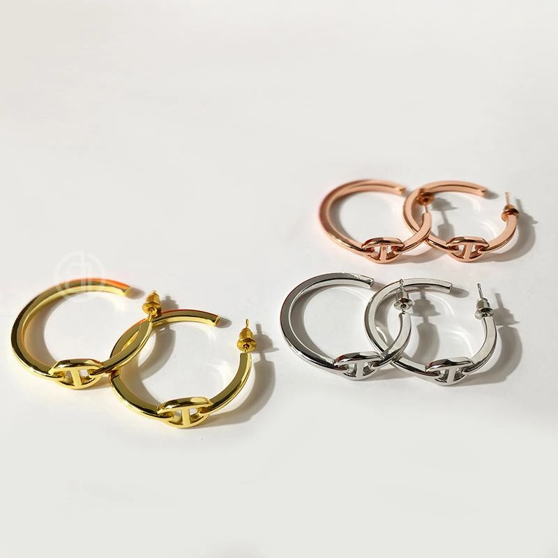 Durable Option Modernist Trinket Coffee Bean C-shape Earrings