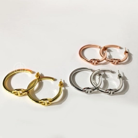 Durable Option Modernist Trinket Coffee Bean C-shape Earrings