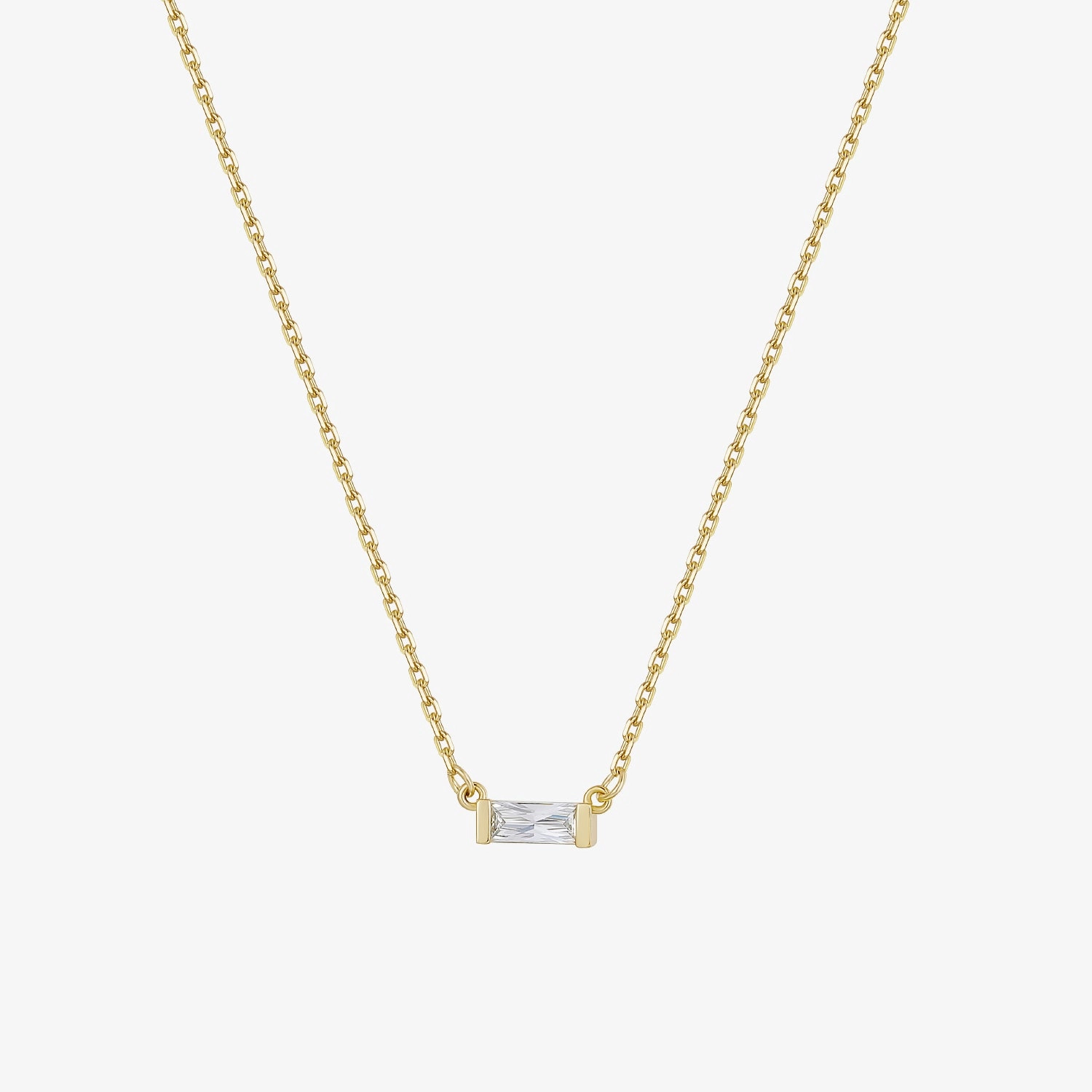 Personalized Baguette Birthstone Dainty Necklace Handcrafted Accessories Fresh Look