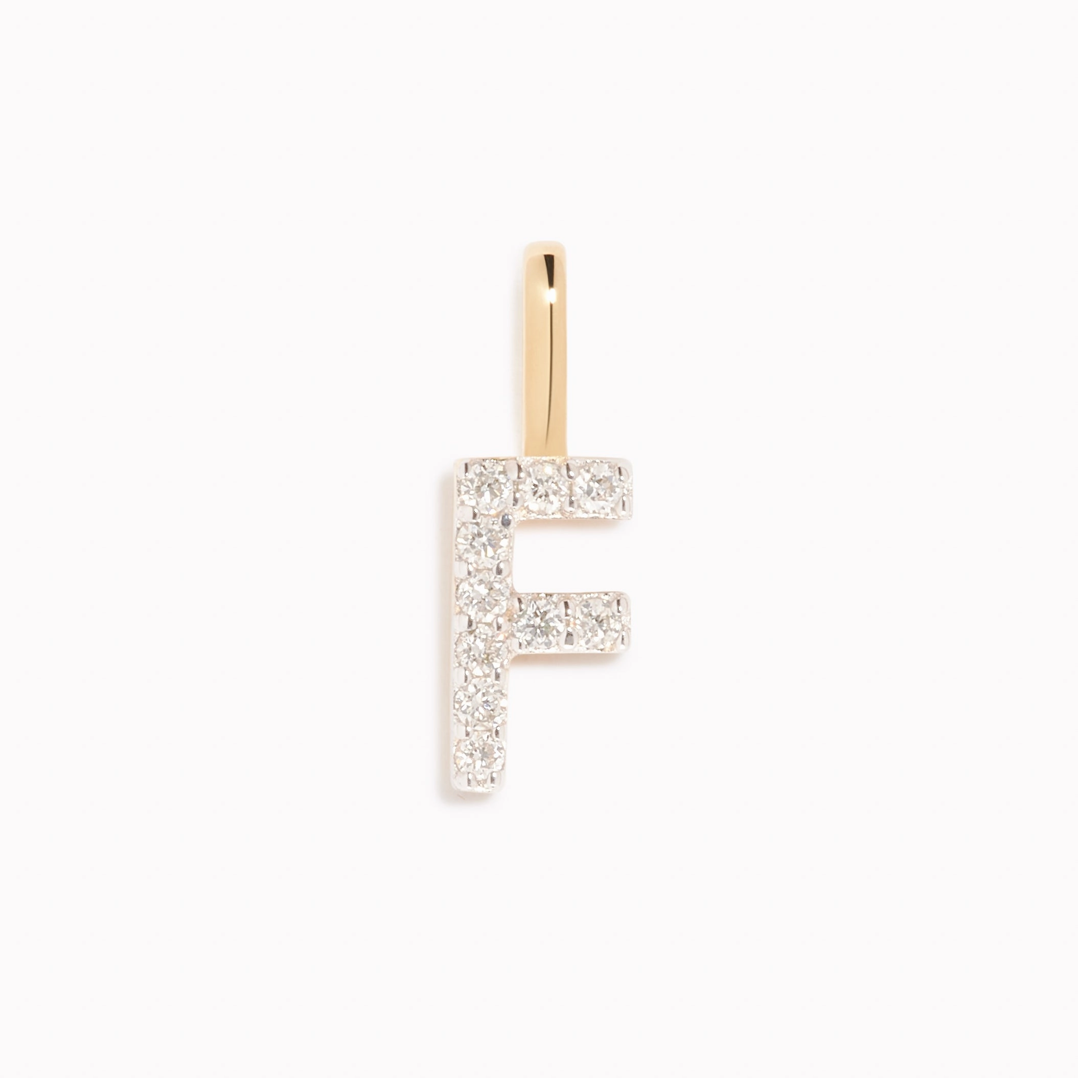 Diamond Initial Pendant 14k Gold - F Birthday Present Lovely Present