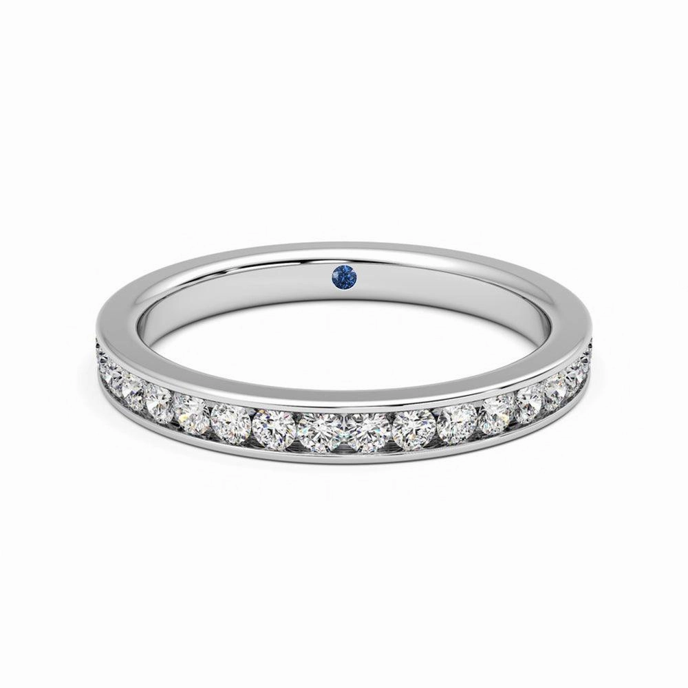 Half Eternity Channel Set Moissanite Wedding Band Anniversary Stone Accent Trendy Layer