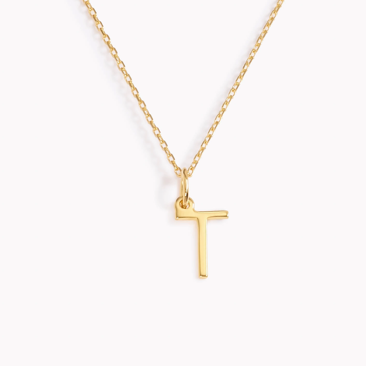 Music Festival T Necklace / Gold Initial Necklace