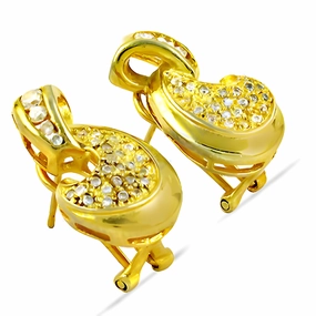 Simple Product Latest Luxury CZ Gemstone Gold Plated Silver Earrings - Shop Now