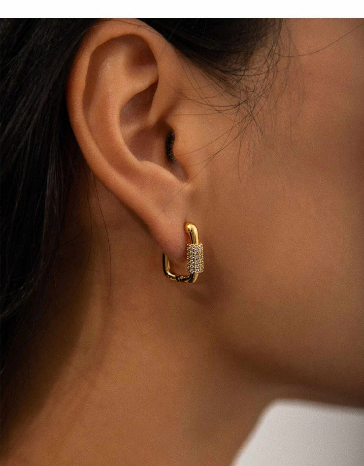 Pretty Item Despoina Dainty Square Hoops with CZs