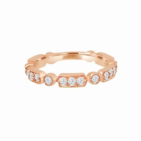 Shiny Gems Pure Highlight Diamond Art Deco Rose Gold Ring